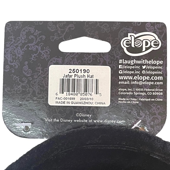 Disney Villains Aladdin Jafar Villain Costume Hat for Adults & Teens New W Tags - Picture 5 of 12